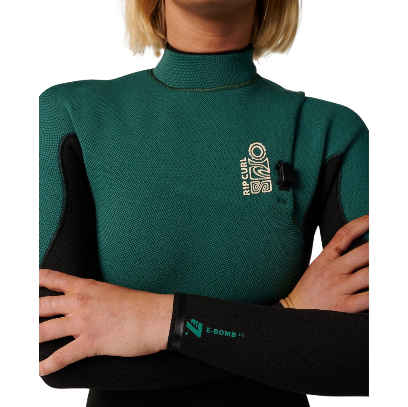 2026 Rip Curl Womens E-Bomb 4/3mm Zip Free Wetsuit 16LWFS - Dark Green